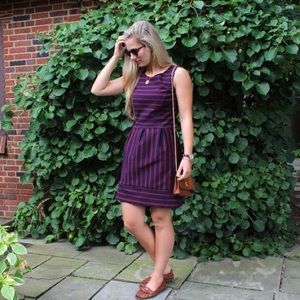 Merona Target Striped Dress M Midi Sleeveless Blue